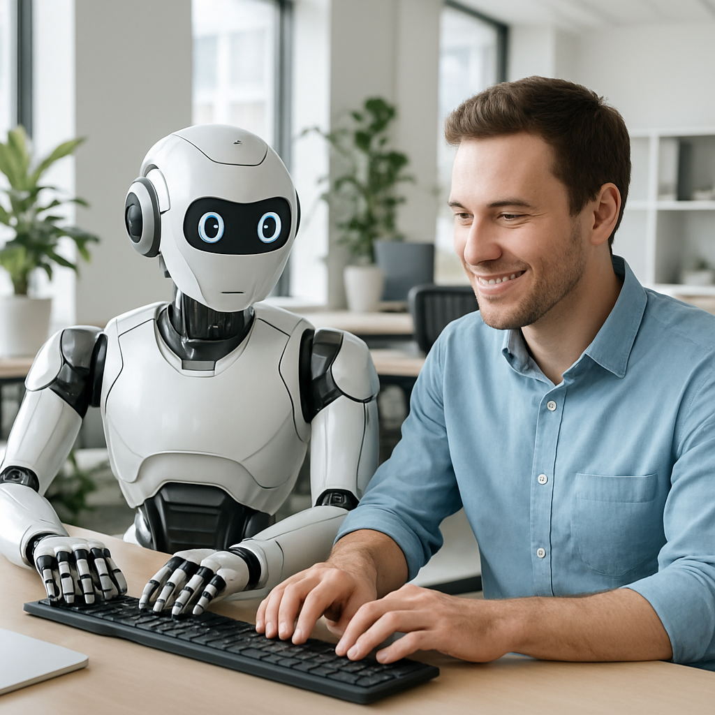 IA y persona trabajando conjuntamente