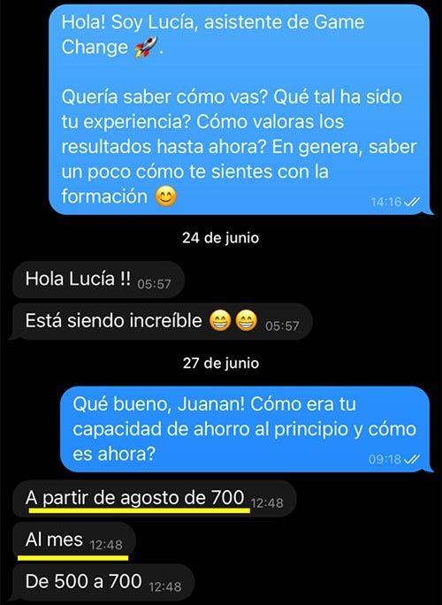 Experiencias curso Game Change testimonio Juanan